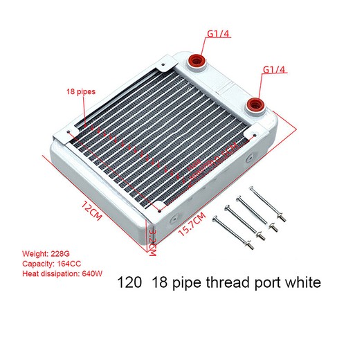 PC Water Cooling Radiator Aluminum For CPU GPU RAM Heatsink Exchanger Fan Cooler - Afbeelding 19 van 36