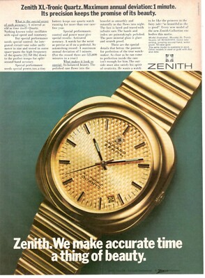 Xzenith Movado Xl-Tronic Quartz Watch Advertisement 1 Page 1973 | eBay