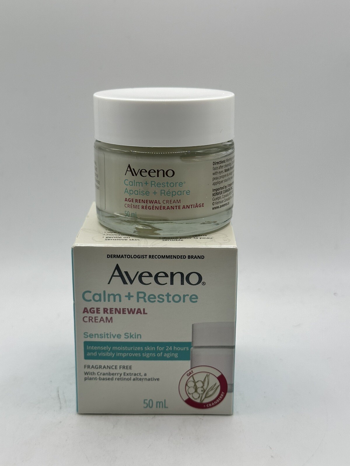 NEW Aveeno Calm Restore Age Renewal Cream 50ml Sealed in Box