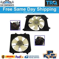 New A/C Cooling Fan Radiator Condenser Assembly pair For 2006-11 Honda Civic