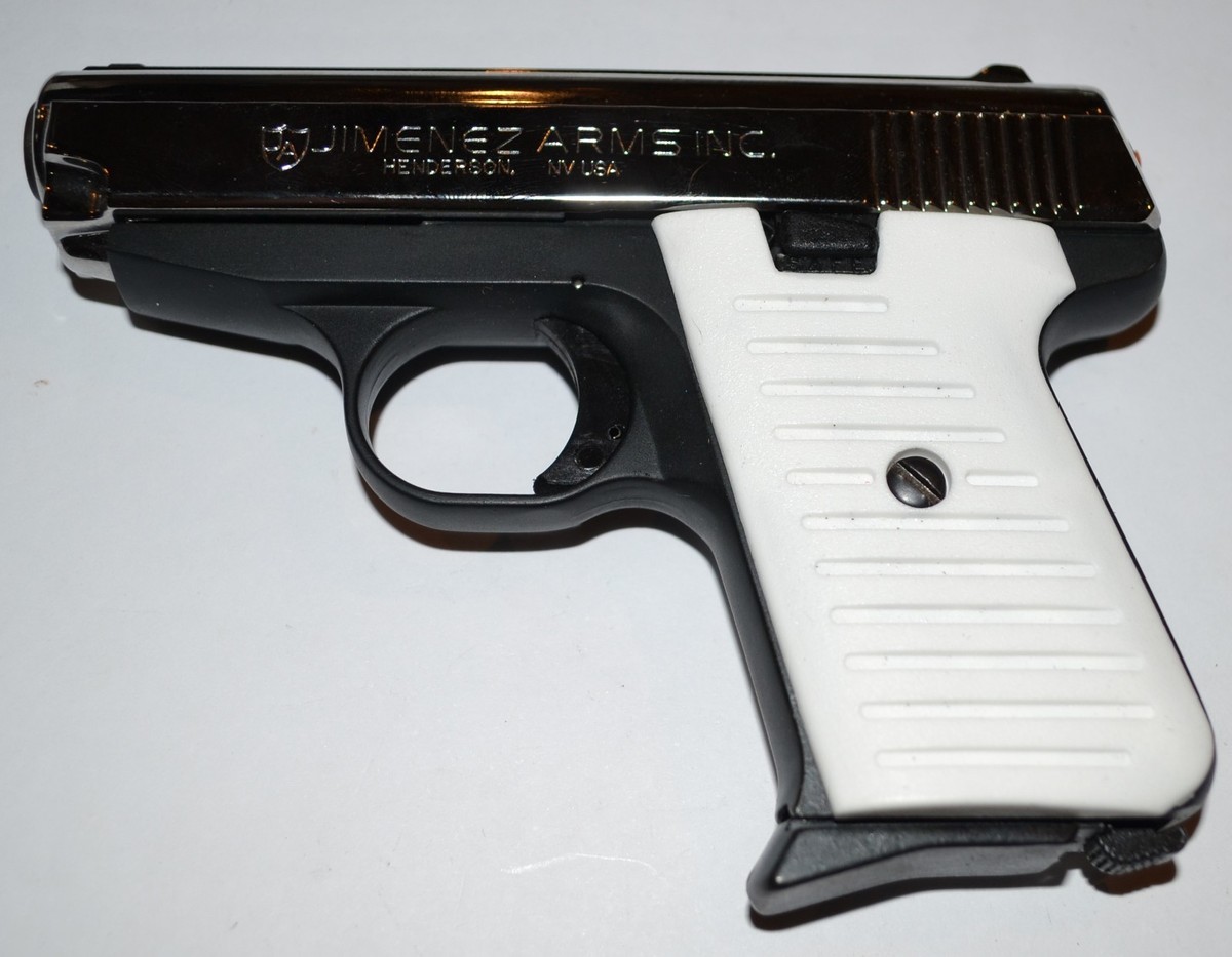 Jimenez, Bryco, Jennings, JA32, JA380 pistol grips pure white