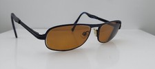 Vintage Marc Ecko Black Ops Black Blue Rectangular Metal Sunglasses FRAMES ONLY