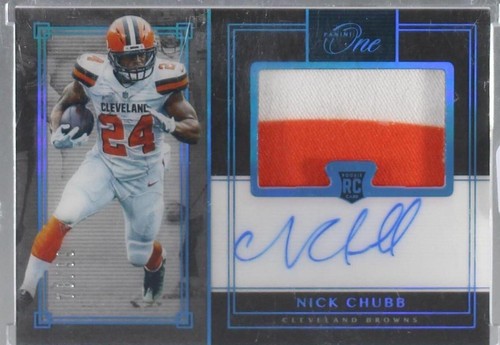 Nick Chubb 2018 Panini One Rookie Patch Auto Red /25 | eBay
