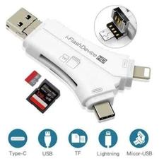 4in1 USB i-Flash Drive Micro SD TF Memory Card Reader Adapter For iPhone Samsung
