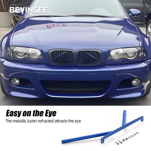 Grill V Brace Bar Blue For BMW E46 323i 323Ci 325i 325Ci 328i 330i 330Ci 330xi - Picture 2 of 9