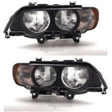 Halogen Scheinwerfer Set für BMW X5 E53 Bj. 05/00-09/03 H7/HB3 mit Motor 1327903