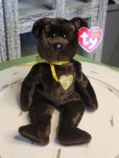 Ty Beanie Baby Babies - 2003 Signature Bear - Retired Plush Dark Brown Teddy