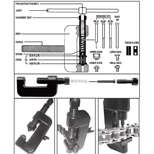 Motorcycle Bike Chain Breaker Splitter Link Riveter Universal Riveting ...