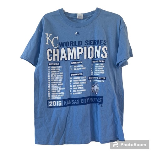 Majestic Kansas City Royals 2015 World Series Champions T-Shirt Adult Large L