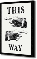 This Way - Typography - Canvas Wall Art Framed Print - Various Sizes