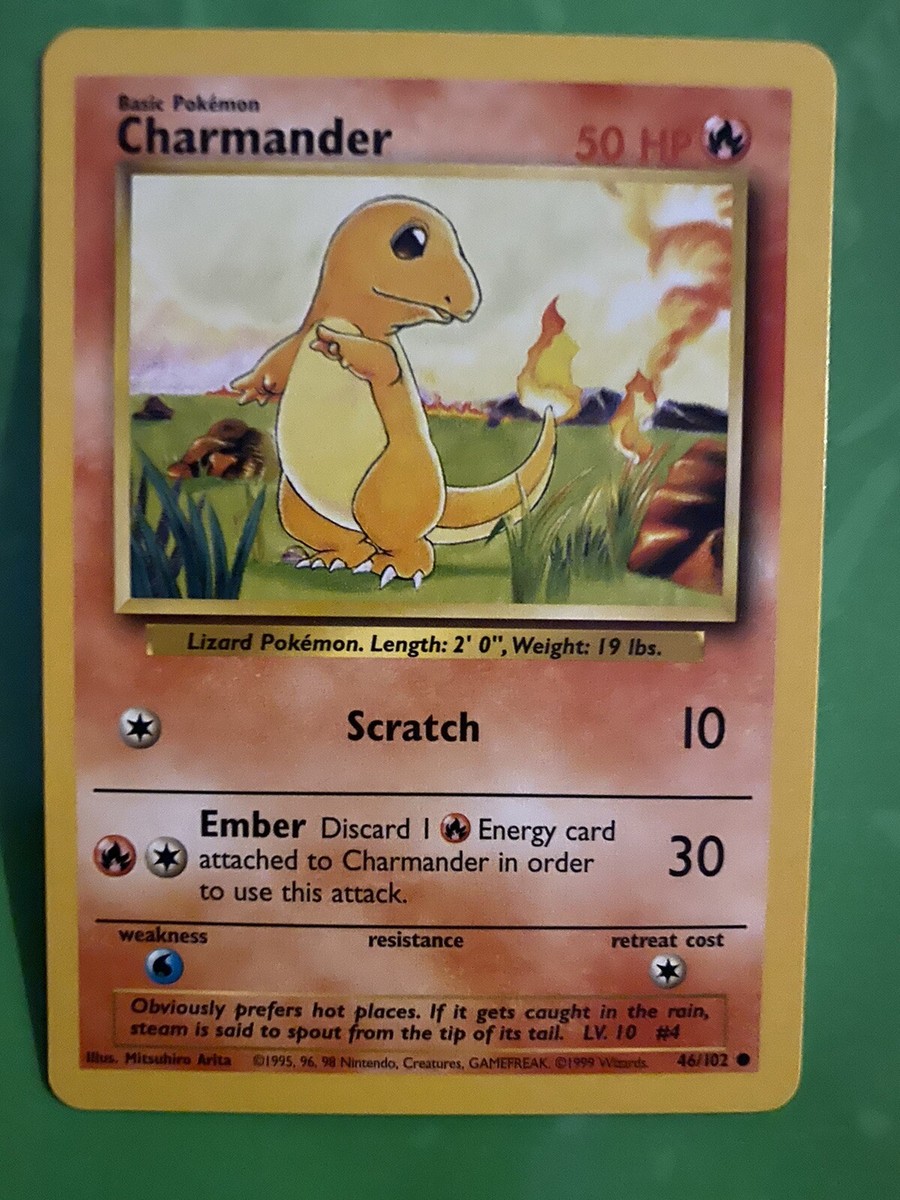 1995 pokemon charmander card   Base Set 46/102 The Pokmon that started it all for me. Back in 1998, when I received Pokmon Blue for my birthday, Charmander became the very first Pokmon I Retreat Cost Original Rare Charmander 1995 Pokemon