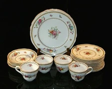 SPODE Copeland "Rockingham" Y5194 China w/ Mustard Trim. Plates, Cups, etc.