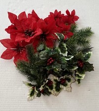 Craft Lot Christmas Artificial Holly Berry Poinsettia Flowers Pine Boughs