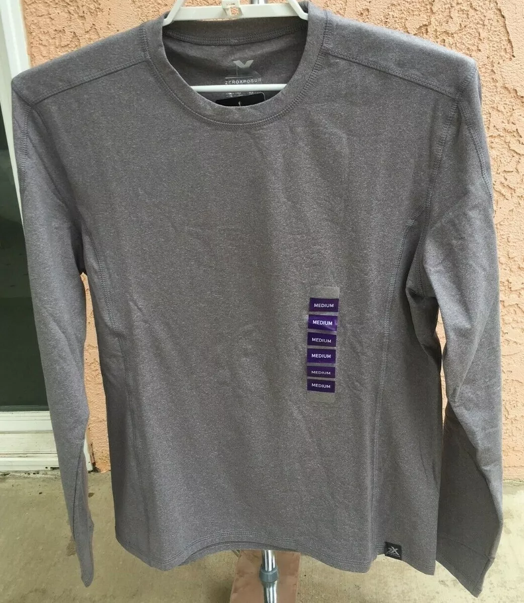 Mens Zeroxposur Brushed Fleece Stretch Layering T Shirt Gray