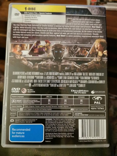 Real Steel DVD Region 4 HUGH JACKMAN, DAKOTA GOYO, ANTHONY MACKIE, OLGA FONDA - Picture 2 of 3