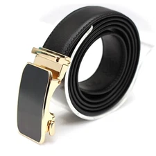 Men's Belt Leather Ratchet Belts Automatic Buckle 1.37inch Width