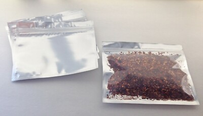 50 Pack - Silver/Clear Mylar Resealable Zip & Seal Bags 7''x5.5'' Smell Proof Bag