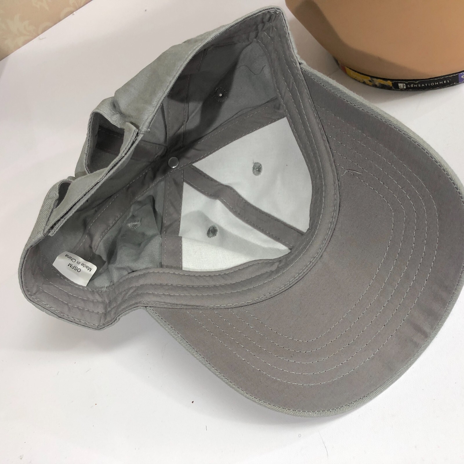 Blank Front Ballcap Gray Adjustable Baseball Cap … - image 4