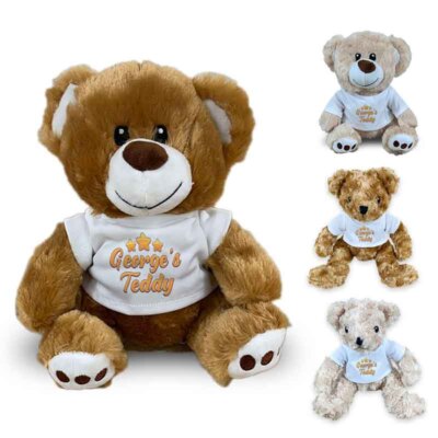 Personalisiertes Teddybär bedrucktes Stofftier Baby Geburtstag Geschenk Taufe 6