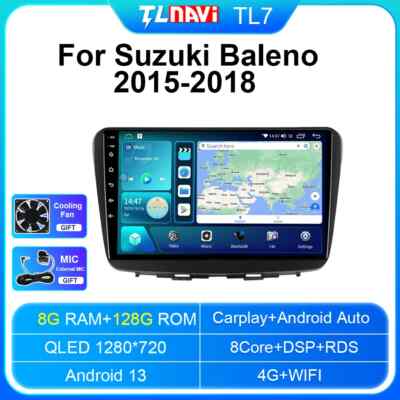 For Suzuki Baleno GPS Navigation Radio Video Carplay Player Android Auto Car DSP