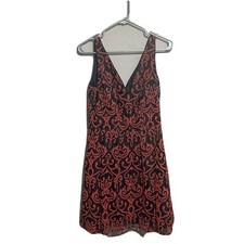 Hailey Logan by Adrianna Papell Dress 6 Black Red Print Cocktail Formal Pockets