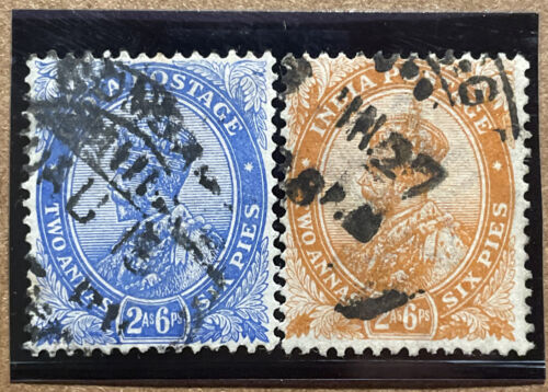 1913-26 India KGV 2A6p Stamps | SG #171 & 199 Sc #99-100 | Both Used Wmk 34/39 - Picture 1 of 5