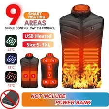 9-zone Heating Vest Winter Men's Women's USB Smart Electric Sleeveless Jacket