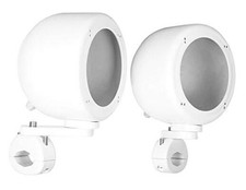 MAC40W 2 4" Aluminum Tower Handlebar Speaker Pods, Waterproof, Swivel White