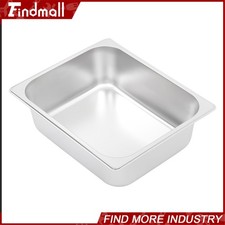Findmall 1/2-Size Stainless Steel Steam Table Pans Hotel Food Pan 4" Deep