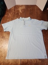 Tommy Bahama Shirt Polo Mens L Pima Cotton Blend Heather Blue Guc