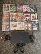 Sony PlayStation 2 PS2 Black Console + Controller + 15 Games Model SCPH-30003 R