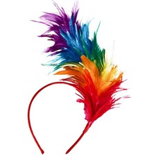 Feathers Headband Masquerade Headpiece for 1 Count Pack of 1 Feather-rainbow