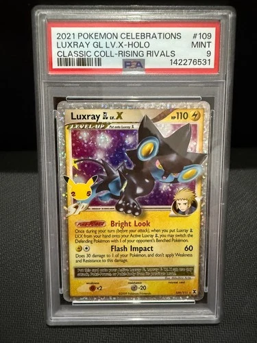 2021 Pokemon Celebrations #109 Luxray GL LV X-Holo Rising Rivals PSA 9