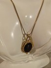 Whiting Davis Gold Tone Art Glass Pendant Necklace — photo 5