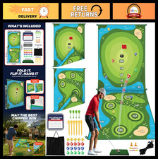Golf Chipping Game Set - Double-Sided Sticky Mat, 20 Balls  4 Darts, Indoor/Out