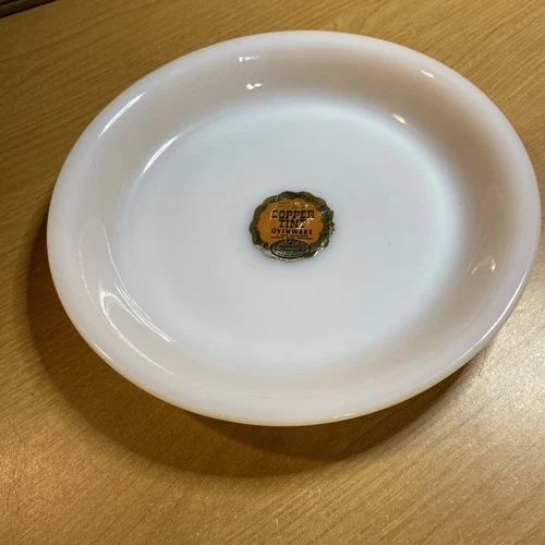 Vtg MCM Anchor Hocking Fire King Copper Tint Pie Plate Baking Dish - 9" EPOC