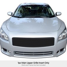 Fits 2009-2014 Nissan Maxima Upper Stainless Black Mesh Grille Grill Insert