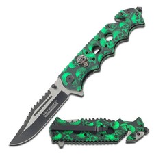 Tac-Force Spring Assisted Knife w/Aluminum Handle-Rope Cutter, Glass Punch Clip
