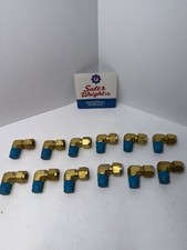 Lot of 10 Swagelok B-600-2-6 Brass 3/8” Compression x 3/8” MNPT 90° Elbow 