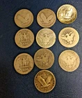 Lot Of 10 Silver Quarters  Different Dates as seen