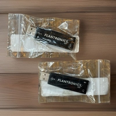*Lot of 2* Plantronics DSP Adapter 02 Analog PC Headset Mic 3.5mm To USB Port
