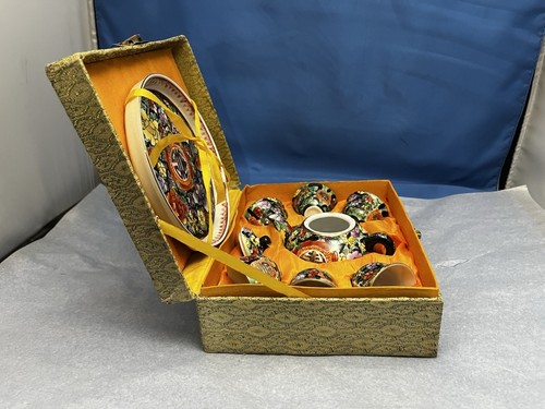 Vintage Orientalisch Japanisch 9 Teile Mini Keramik Teeservice. In orig. Box, 80er Jahre - Bild 7 von 11