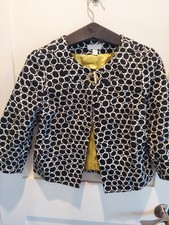 Charter Club Women's Black/White Geo Print Bright Green Lining Jacket Sz P/P