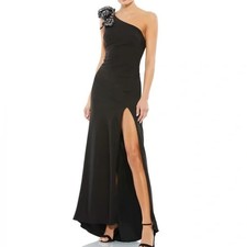 Mac Duggal Women's 55707 High Slit One Shoulder Dress NWT $398 size 2 BLACK