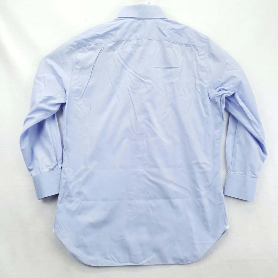 Camisa de vestir Finamore 1925 para hombre 16 41 azul hecha en Italia capucha de algodón de aluminio G2U Foto 2 de 4