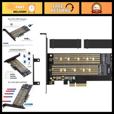 Dual M.2 PCIe Adapter for SATA/PCIe NVMe SSD - Heat Sink Cooling Solution