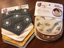 Baby Bibs Set 4 Parents Choice Bandana Bibs Boys Girls NEW  Burps Cloths Dinos