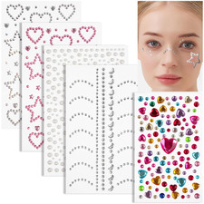 Self Adhesive Valentine'S Day Face Gems, Face Rhinestones Pearl Stickers, Rave A