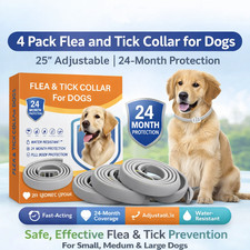 4-Pack Dog Flea Tick Collar Waterproof 25 Months Protection