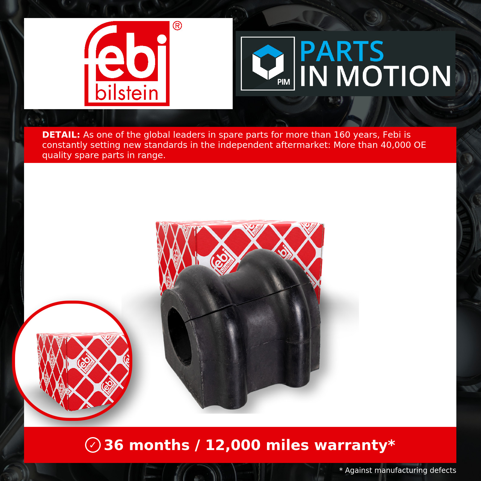 Anti Roll Bar Bush fits HYUNDAI ACCENT RB 1.6 Front Left or Right 10 to 14 Febi